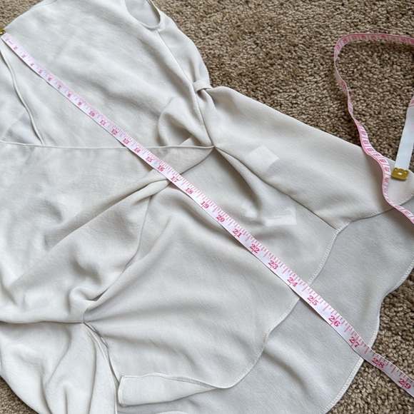 All Saints Mia Crepe V Neck Wrap Blouse Cream/Tan - Picture 8 of 8